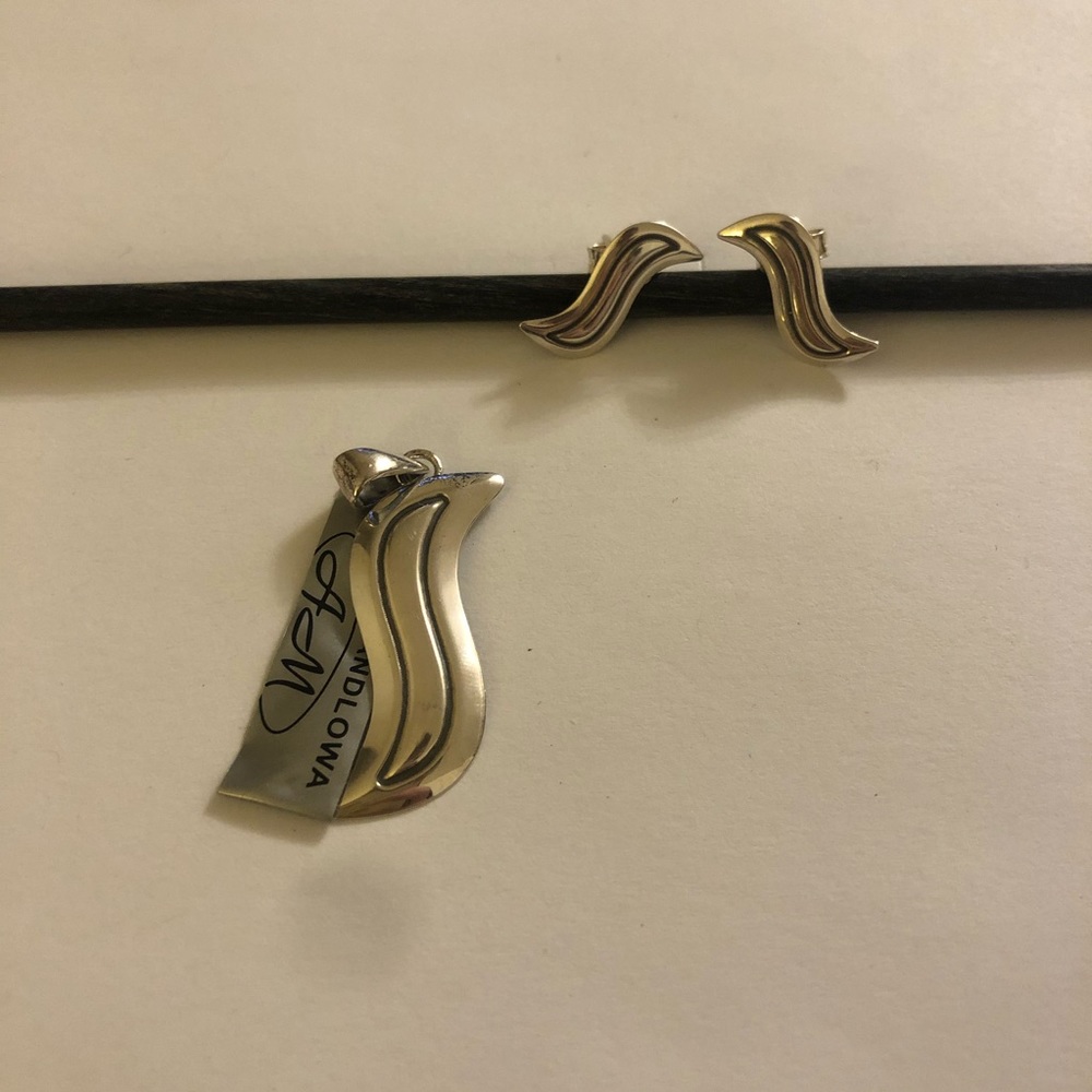 Silver Necklace and Earring Set